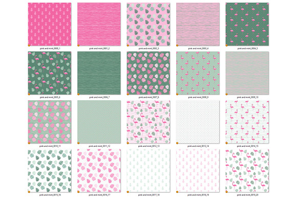 Pink & Mint Flamingo Patterns in Patterns - product preview 2