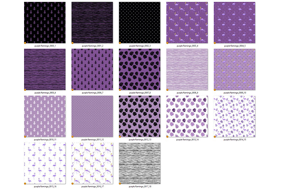 Purple Flamingo Digital Paper in Patterns - product preview 2