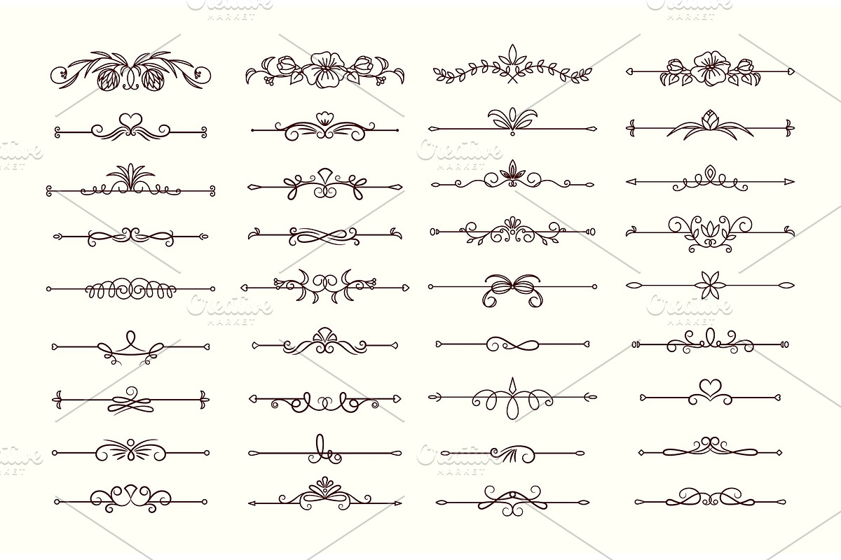 Vintage text dividers collection in Illustrations - product preview 8