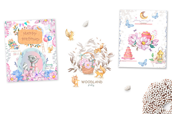 Woodland Party Cute forest animals in Illustrations - product preview 7