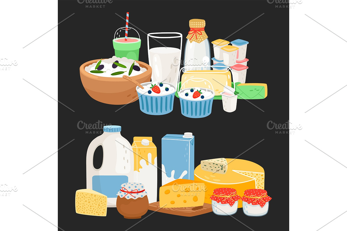 Farm dairy products in Illustrations - product preview 8