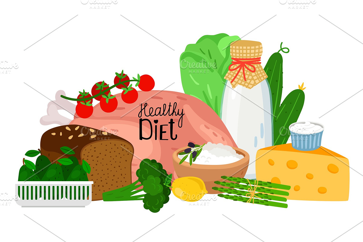 Healthy diet concept in Illustrations - product preview 8