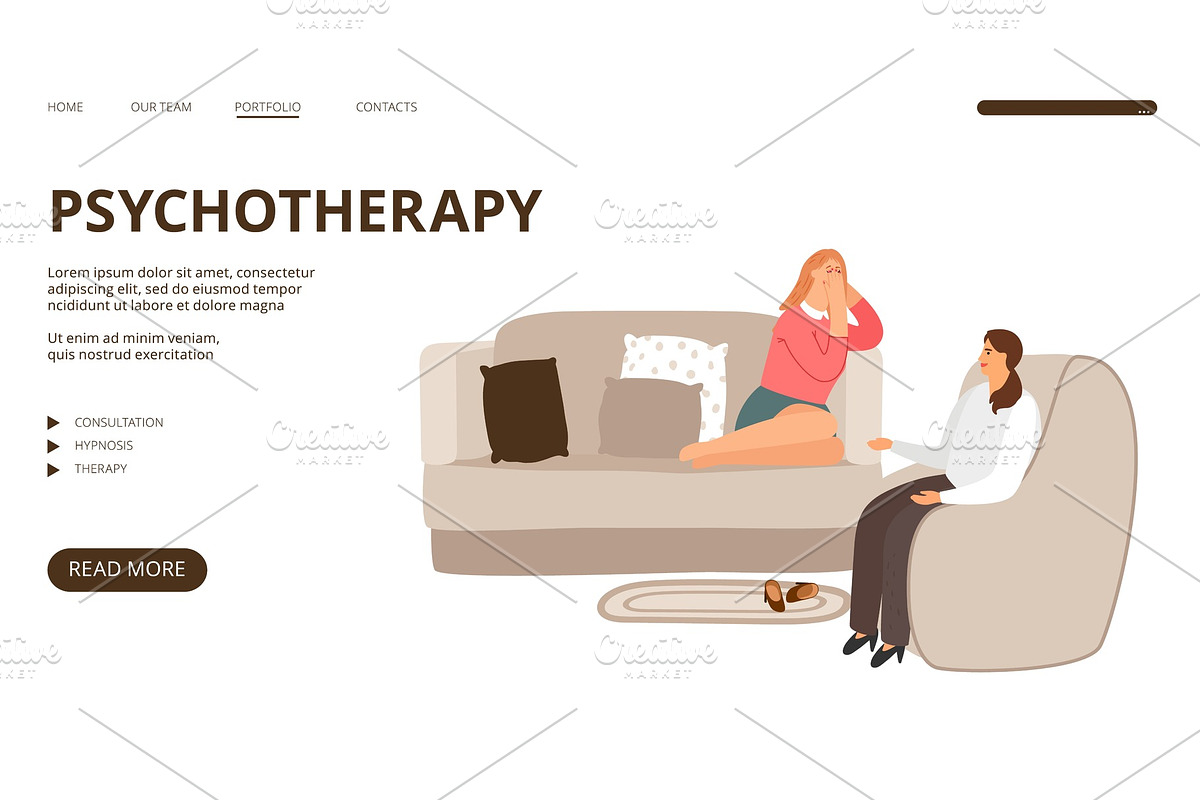 Psychotherapy landing page in Illustrations - product preview 8