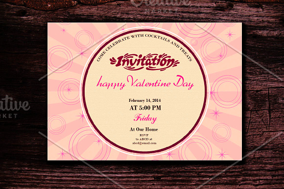 Retro Style Valentine Day Invitation in Postcard Templates - product preview 1