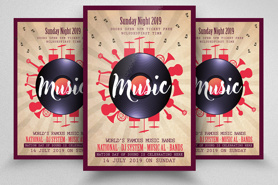 Music Night Party Flyer Template in Flyer Templates - product preview 8