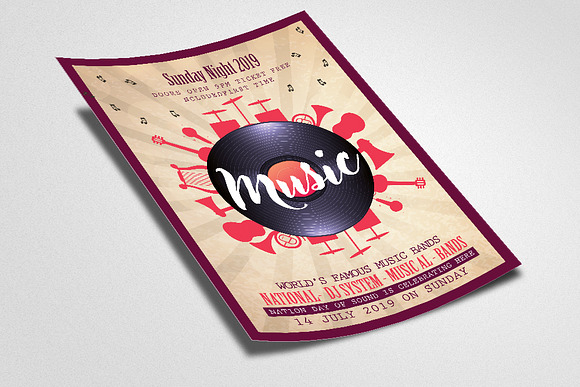Music Night Party Flyer Template in Flyer Templates - product preview 1