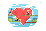 Love Your Heart -Vector Illustration
