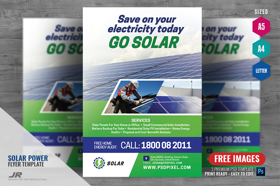 Solar Energy Company Flyer Creative Flyer Templates Creative Market