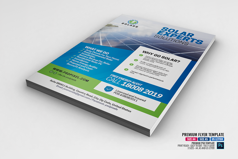 Solar Solutions Flyer in Flyer Templates - product preview 8