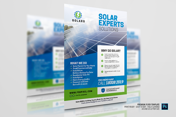 Solar Solutions Flyer in Flyer Templates - product preview 1