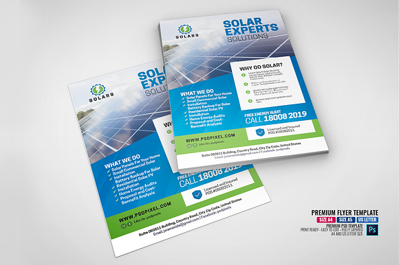 Solar Solutions Flyer in Flyer Templates - product preview 2