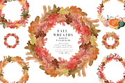 Fall Wreath Watercolor Foliage PNG