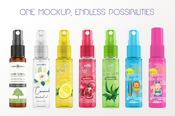 Spray Bottle Mockup v. 10ml-A Plus in Product Mockups - product preview 11