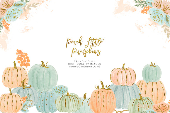 Pumpkin Fall Autumn clip art,leaf in Illustrations - product preview 2