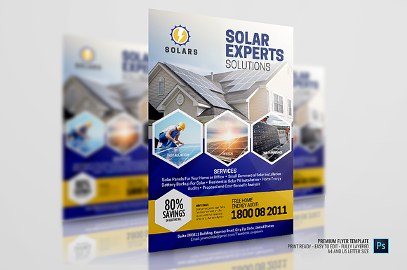 Solar Energy Services Flyer in Flyer Templates - product preview 2