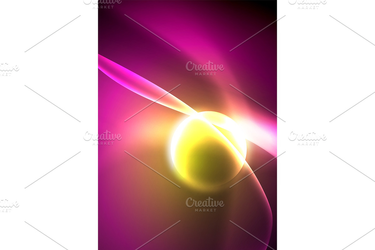 Shiny color bright neon abstract in Illustrations - product preview 8