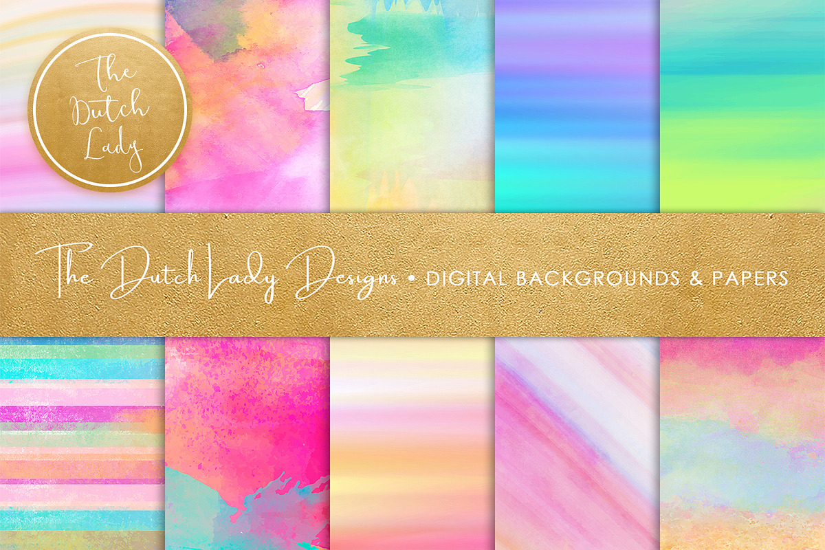 Watercolor Stripe & Smear Background in Patterns - product preview 8