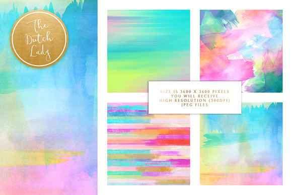 Watercolor Stripe & Smear Background in Patterns - product preview 1