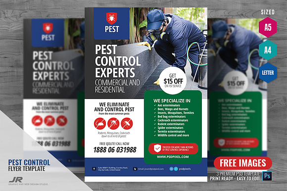 Pest Control Flyer in Flyer Templates - product preview 2