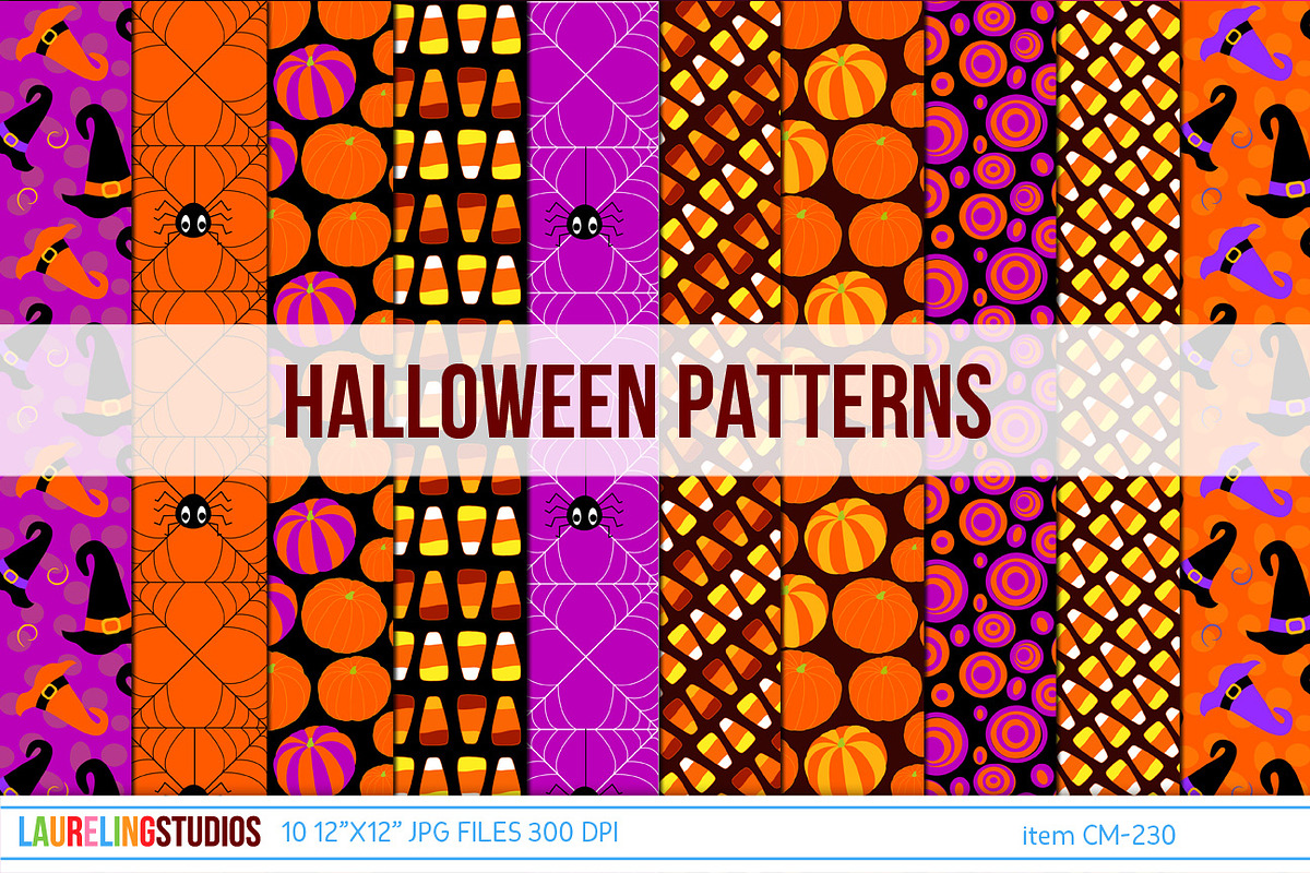 Halloween digital patterns in Patterns - product preview 8