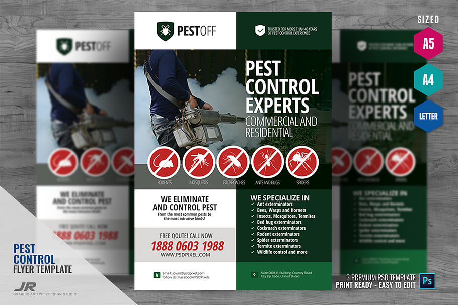Pest Control Promotional Flyer in Flyer Templates - product preview 8
