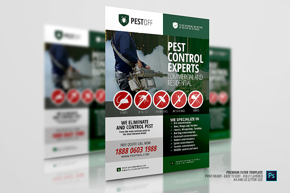 Pest Control Promotional Flyer in Flyer Templates - product preview 2