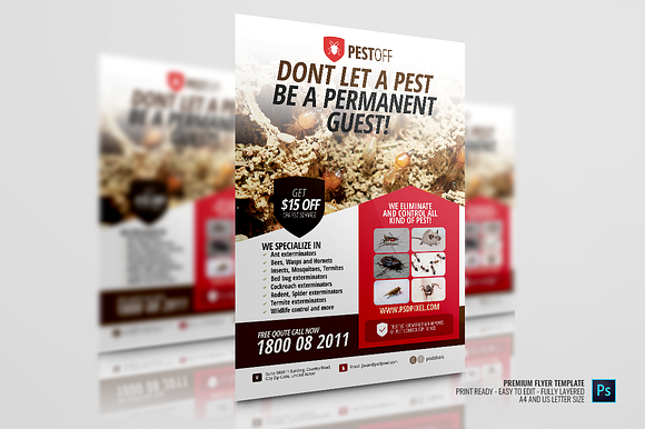 Pest and Insect Control Flyer in Flyer Templates - product preview 2