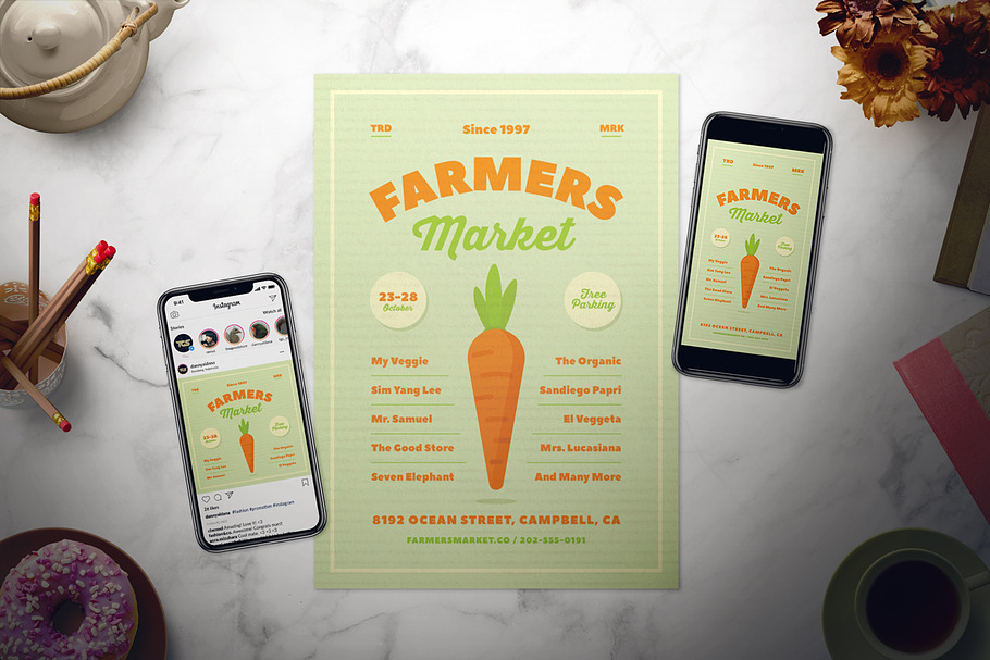 Farmers Market Flyer Set in Flyer Templates - product preview 8