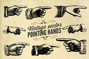 Vintage vector pointing hands
