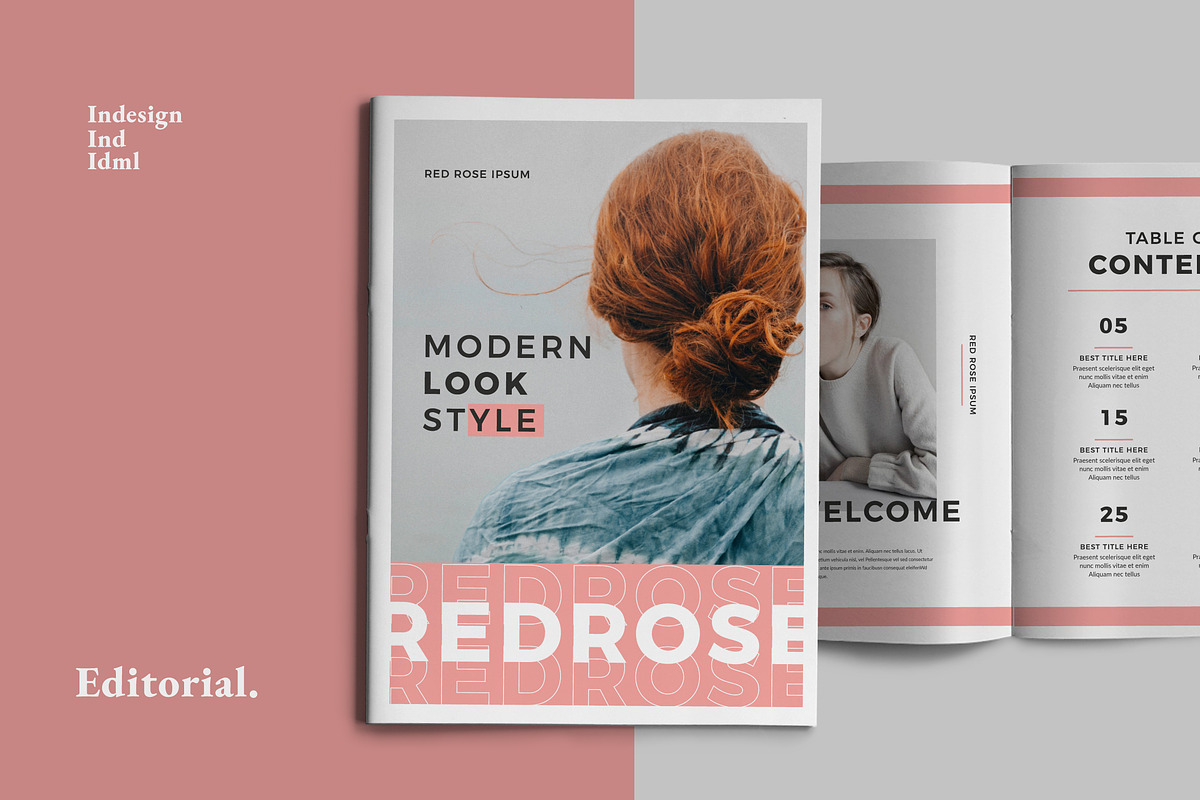 Redrose Pastel - Lookbook in Brochure Templates - product preview 8