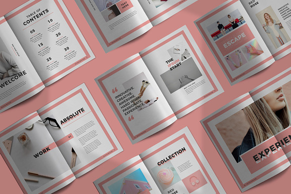 Redrose Pastel - Lookbook in Brochure Templates - product preview 1