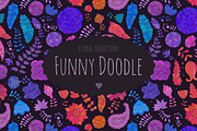 Funny Doodle. Floral collection