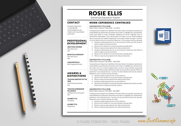 Modern Resume Template Word in Resume Templates - product preview 1
