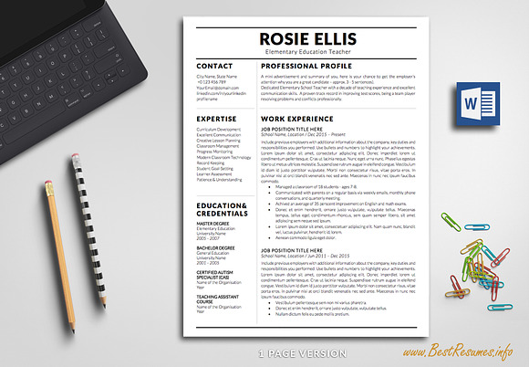 Modern Resume Template Word in Resume Templates - product preview 2