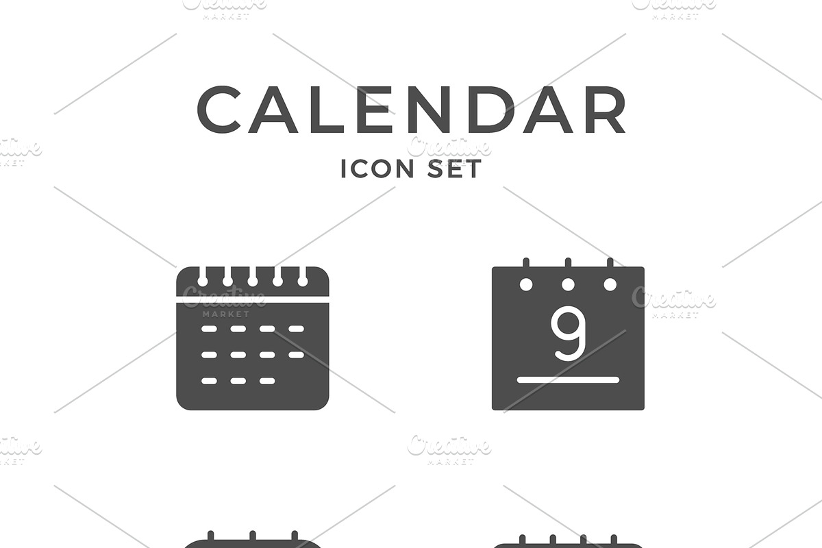 Set icons of calendar in Icons - product preview 8