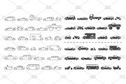 Car and Motorcycle type icons set