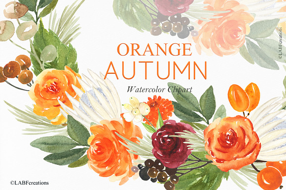 50% OFF Orange Autumn. Watercolor in Illustrations - product preview 6