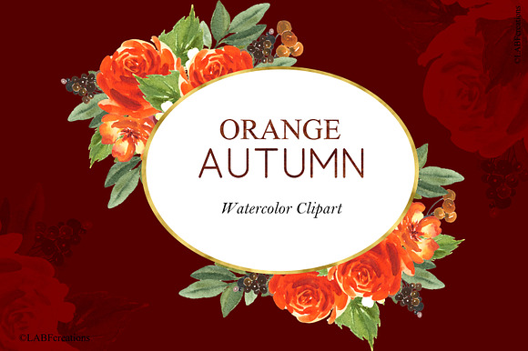 50% OFF Orange Autumn. Watercolor in Illustrations - product preview 9