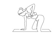 Woman lifting weights continuous one