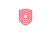 geometric shield logo vector icon