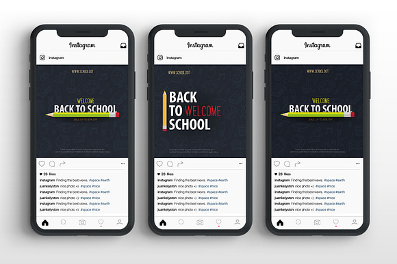 Back to School Creative banners in Instagram Templates - product preview 1