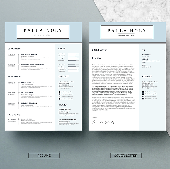Resume & Cover Letter Template in Letter Templates - product preview 2