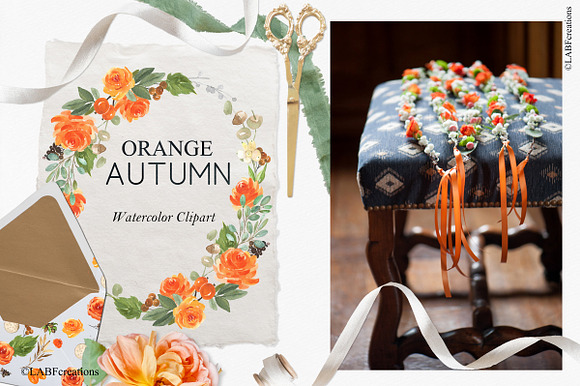 50% OFF Orange Autumn. Watercolor in Illustrations - product preview 11