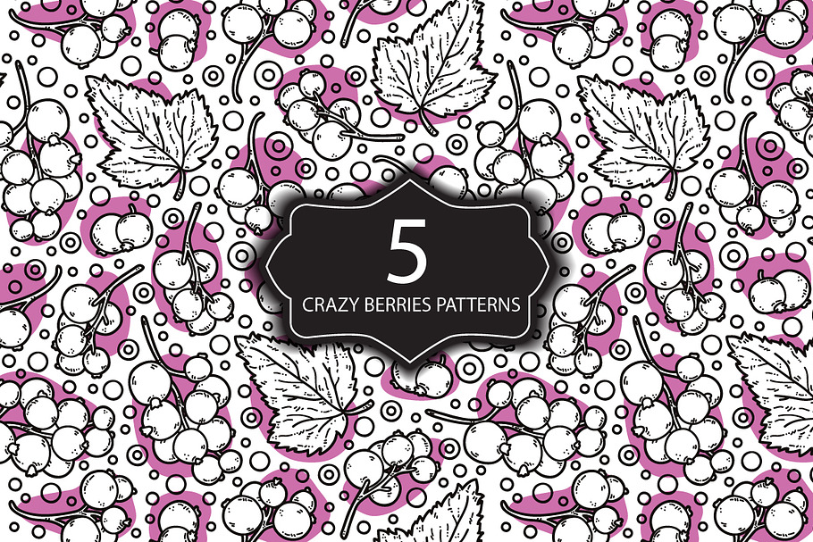 5 Crazy berries seamless patterns in Patterns - product preview 8