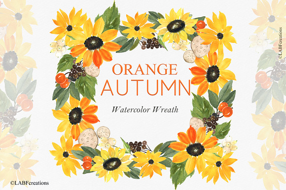 50% OFF Orange Autumn. Watercolor in Illustrations - product preview 14
