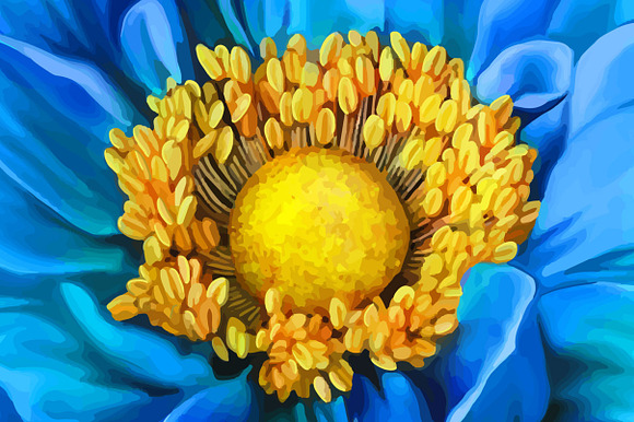 Blue Dahlia Flower. Vector in Objects - product preview 1