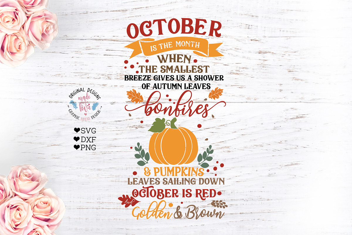 October is the Month - Fall Cut File in Illustrations - product preview 8