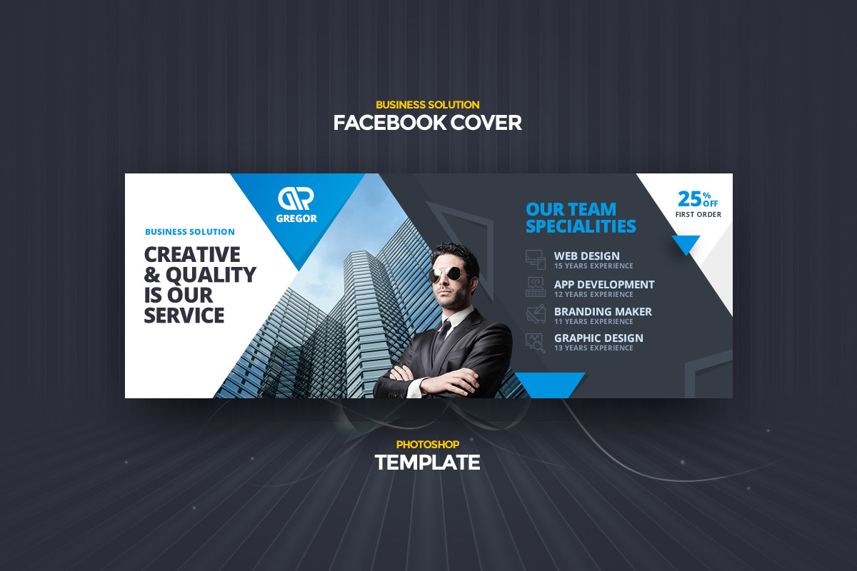 Gregor business Facebook Cover in Facebook Templates - product preview 8