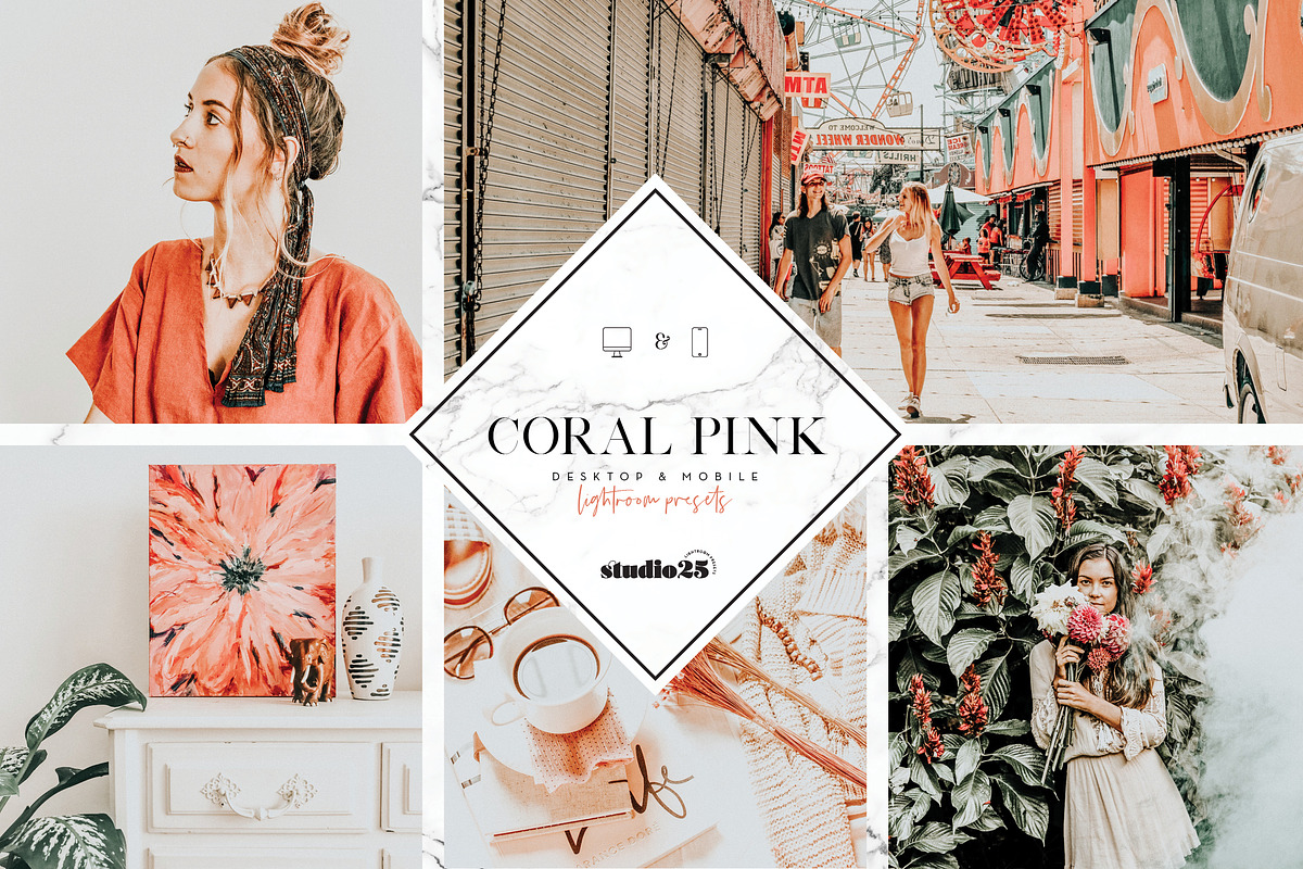 Coral pink lightroom preset in Add-Ons - product preview 8
