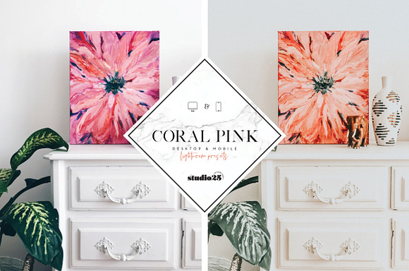 Coral pink lightroom preset in Add-Ons - product preview 2